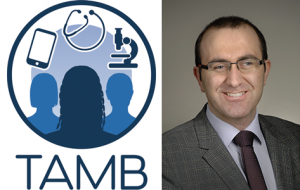 TAMB Logo and Lorenzo Leggio, M.D., Ph.D.