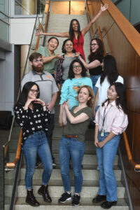 Neuronal Circuits and Behavior Section staff 2024 (Left to Right) First Row/Front: Yasmin Padovan-Hernandez, Sarah Sarsfield, Angela Kim; Second Row: Benjamin Kilgore, Pamela Miranda Tapia, Annette Park; Third Row: Hannah Kim, Aketzali Garcia Gutierrez, Audrey Rips-Goodwin; Fourth Row: Yeka Aponte.