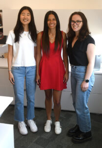 Yeka (center) and our 2024 Summer Interns, Annette Park (left) and Audrey Rips-Goodwin (right).