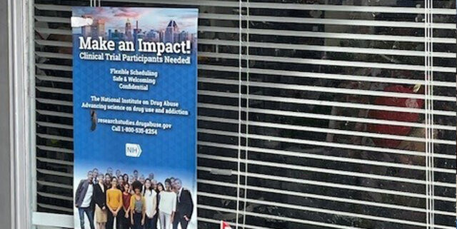 NIDA IRP Poster in Barbershop window, Hyattsville, MD